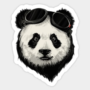 Thug Panda With Swim Goggles animal art Sticker